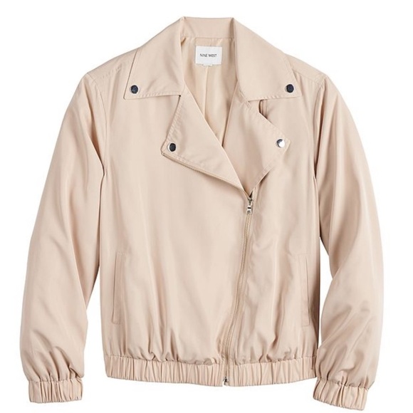 Women’s Nine West Moto/Bomber Jacket with Elastic Hemline - Picture 1 of 14